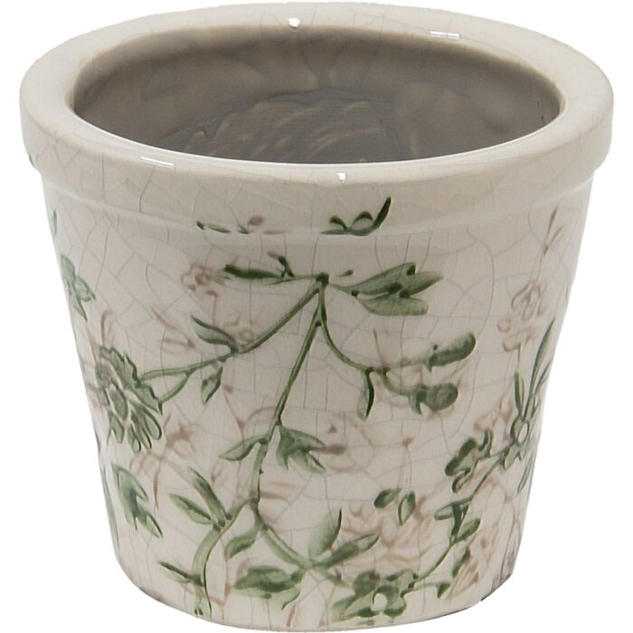 Clayre & Eef 6CE1457XS Maceta de interior Verde, Marrón, Beige Ø 8x7 cm
