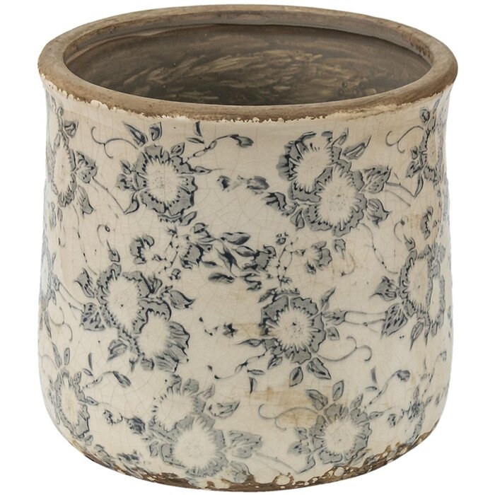 Clayre & Eef 6CE1459L Maceta de interior Gris, Beige Ø 17x16 cm