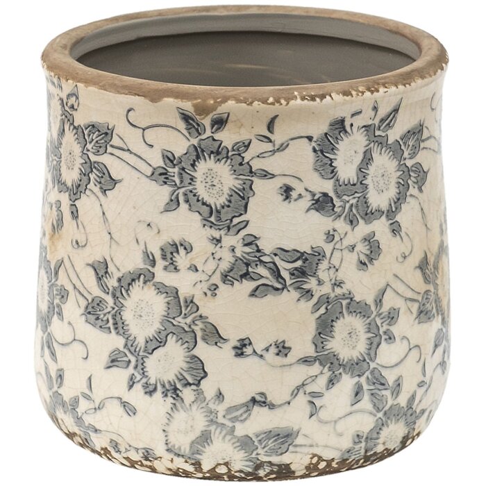 Clayre & Eef 6CE1459M Maceta de interior Gris, Beige Ø 14x14 cm
