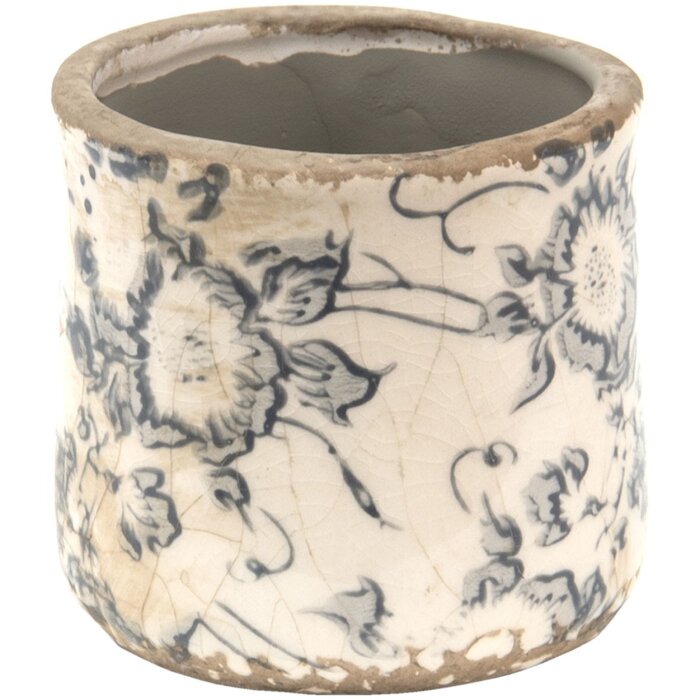 Clayre & Eef 6CE1459XS Maceta de interior Gris, Beige Ø 8x7 cm