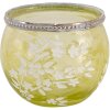 Clayre & Eef 6GL3497 Portavelas de Cristal Verde, Blanco Ø 10x9 cm