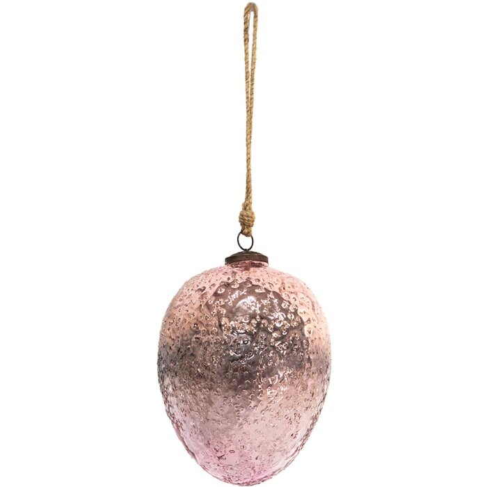 Clayre & Eef 6GL3526L Adorno de Navidad rosa Ø 10x16 cm