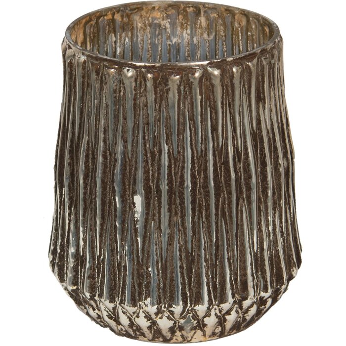 Clayre & Eef 6GL3907 Portavelas Color Plata Ø 18x21 cm