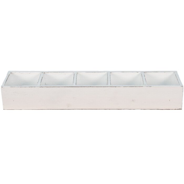Clayre & Eef 6H1988W Caja de Madera Blanca 54x12x7 cm