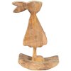 Clayre & Eef 6H2151M Conejo Decorativo Marrón, Rosa 14x7x25 cm