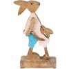 Clayre & Eef 6H2153 Deco Conejo Marrón, Azul 12x6x22 cm