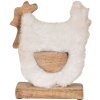 Clayre & Eef 6H2162L Gallo decorativo Blanco, Marrón 18x5x21 cm