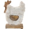 Clayre & Eef 6H2162M Gallo Deco Blanco, Marrón 15x5x19 cm