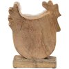 Clayre & Eef 6H2162M Gallo Deco Blanco, Marrón 15x5x19 cm