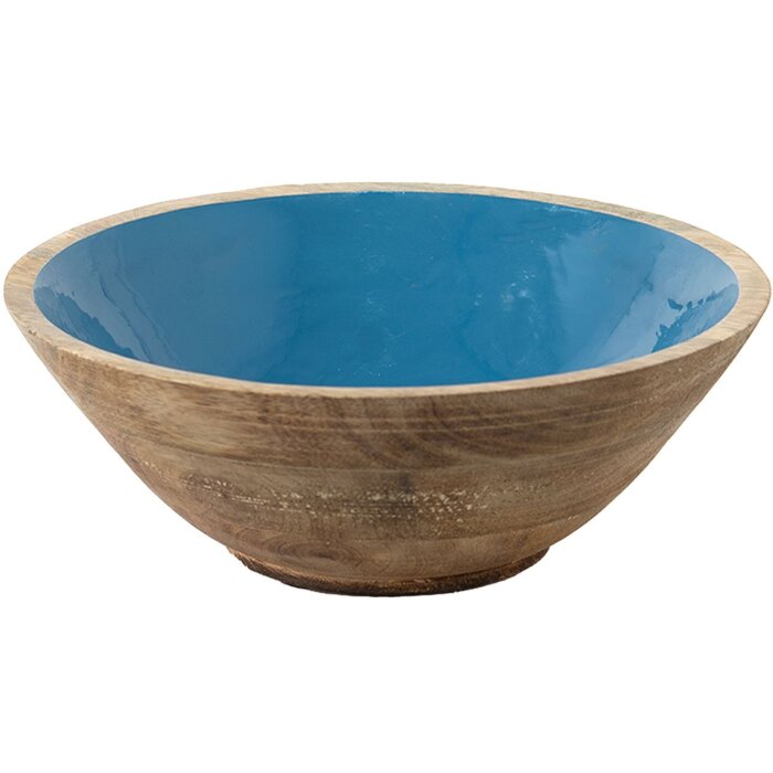 Clayre & Eef 6H2168 Cuenco decorativo Azul, Marrón Ø 25x10 cm