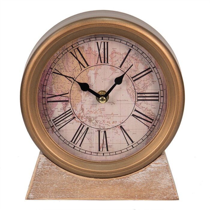 Clayre & Eef 6KL0749 Reloj de Sobremesa Marrón 17x4x20 cm - 1xAA