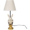 Clayre & Eef 6LMC0056 Lámpara de mesa Conejo Beige Ø 22x57 cm