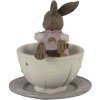Clayre & Eef 6PR3535 Conejo Decorativo Rosa 10x8x9 cm