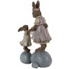 Clayre & Eef 6PR3537 Conejo Decorativo Rosa, Beige 10x6x17 cm
