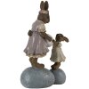 Clayre & Eef 6PR3537 Conejo Decorativo Rosa, Beige 10x6x17 cm
