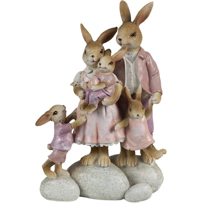 Clayre & Eef 6PR3540 Deco Conejo Rosa, Beige 11x6x18 cm
