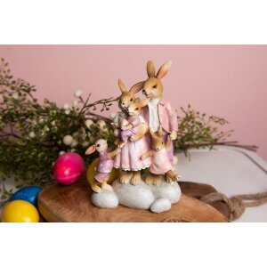 Clayre & Eef 6PR3540 Deco Conejo Rosa, Beige 11x6x18 cm