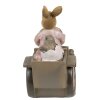 Clayre & Eef 6PR3554 Deco Conejo Rosa, Beige 13x7x12 cm