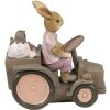 Clayre & Eef 6PR3554 Deco Conejo Rosa, Beige 13x7x12 cm