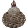 Clayre & Eef 6PR3555 Colgante Bisutería Pollo Blanco, Marrón 5x5x6 cm
