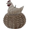 Clayre & Eef 6PR3555 Colgante Bisutería Pollo Blanco, Marrón 5x5x6 cm