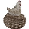 Clayre & Eef 6PR3555 Colgante Bisutería Pollo Blanco, Marrón 5x5x6 cm
