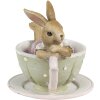 Clayre & Eef 6PR3560 Deco Conejo Gris 10x8x9 cm