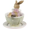 Clayre & Eef 6PR3560 Deco Conejo Gris 10x8x9 cm