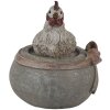 Clayre & Eef 6PR3562 Colgante Bisutería Pollo Blanco, Marrón, Verde 6x5x6 cm