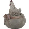 Clayre & Eef 6PR3562 Colgante Bisutería Pollo Blanco, Marrón, Verde 6x5x6 cm
