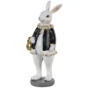 Clayre & Eef 6PR3577 Deco Conejo Negro, Blanco 5x5x15 cm