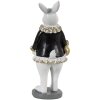 Clayre & Eef 6PR3577 Deco Conejo Negro, Blanco 5x5x15 cm