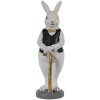 Clayre & Eef 6PR3584 Deco Conejo Negro, Blanco 5x5x15 cm