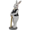 Clayre & Eef 6PR3584 Deco Conejo Negro, Blanco 5x5x15 cm