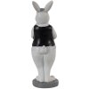 Clayre & Eef 6PR3584 Deco Conejo Negro, Blanco 5x5x15 cm