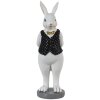 Clayre & Eef 6PR3587 Conejo Decorativo Negro, Blanco 5x5x15 cm