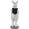 Clayre & Eef 6PR3587 Conejo Decorativo Negro, Blanco 5x5x15 cm