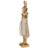 Clayre & Eef 6PR3602 Conejo decorativo dorado, blanco 11x8x33 cm