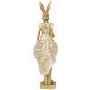 Clayre & Eef 6PR3603 Deco Conejo Dorado, Blanco 11x8x33 cm