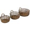 Clayre & Eef 6RO0543 Juego de 3 cestas de almacenaje marrón Ø 39x15 cm