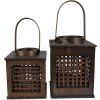 Clayre & Eef 6RO0580S Farol Marrón 17x17x20 cm