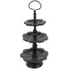 Clayre & Eef 6Y2710Z Estantería de 3 pisos negra Ø 33x71 cm