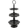 Clayre & Eef 6Y2710Z Estantería de 3 pisos negra Ø 33x71 cm