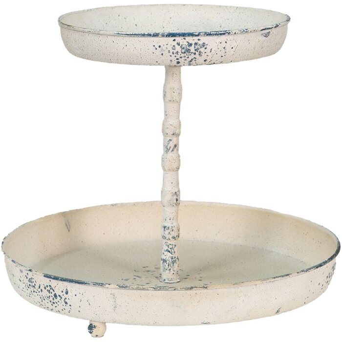 Clayre & Eef 6Y4771 Estantería de 2 pisos Beige Ø 35x29 cm