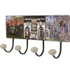 Clayre & Eef 6Y5013 Perchero de Pared Negro 40x7x18 cm