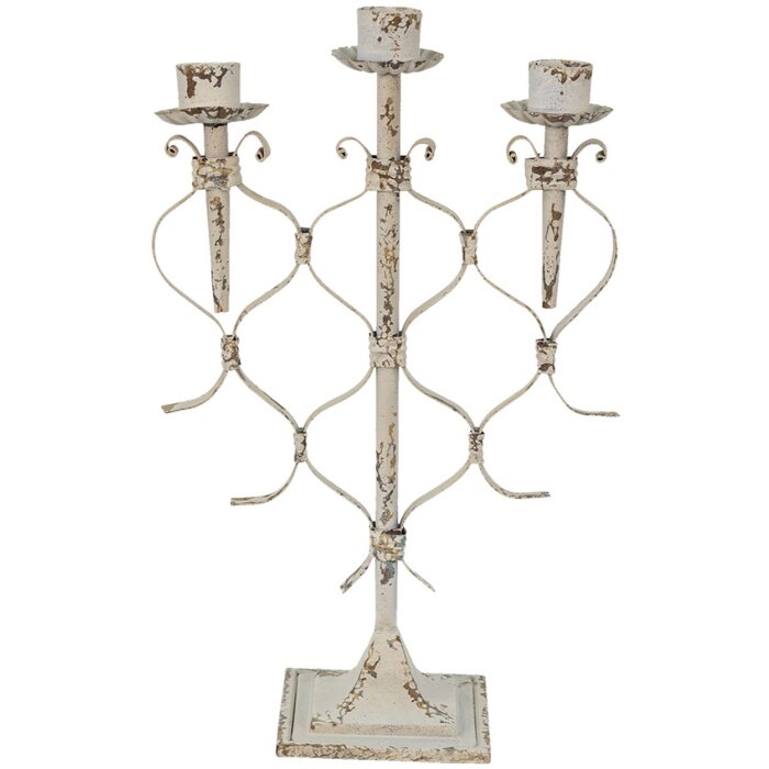 Clayre & Eef 6Y5263 Candelero Blanco 28x12x42 cm