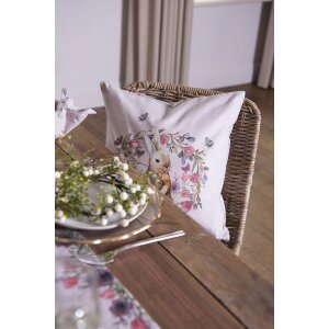 Clayre & Eef HBU21 Funda de Cojín Rosa, Beige 40x40 cm