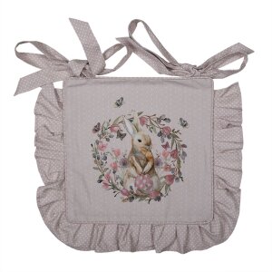 Clayre & Eef HBU25 Funda de Cojín Cojín de Asiento Rosa, Beige 40x40 cm