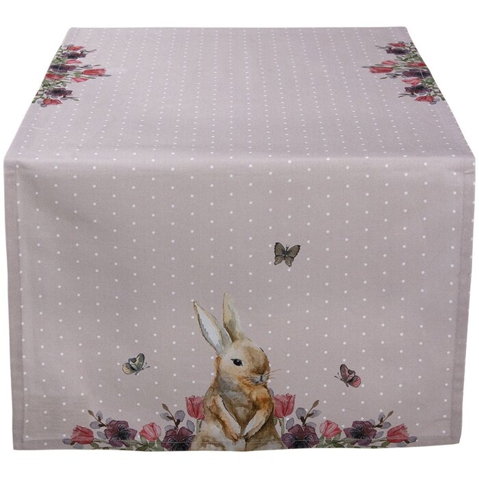 Clayre & Eef HBU64 Traves de Mesa Rosa, Beige 50x140 cm