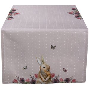 Clayre & Eef HBU64 Traves de Mesa Rosa, Beige 50x140 cm